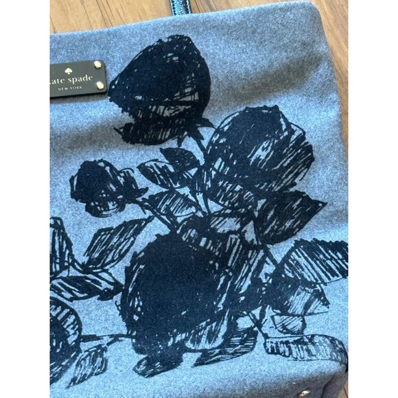 Kate Spade New York Floral Wool Tote Bag With Black Handles - Picture 2 of 9
